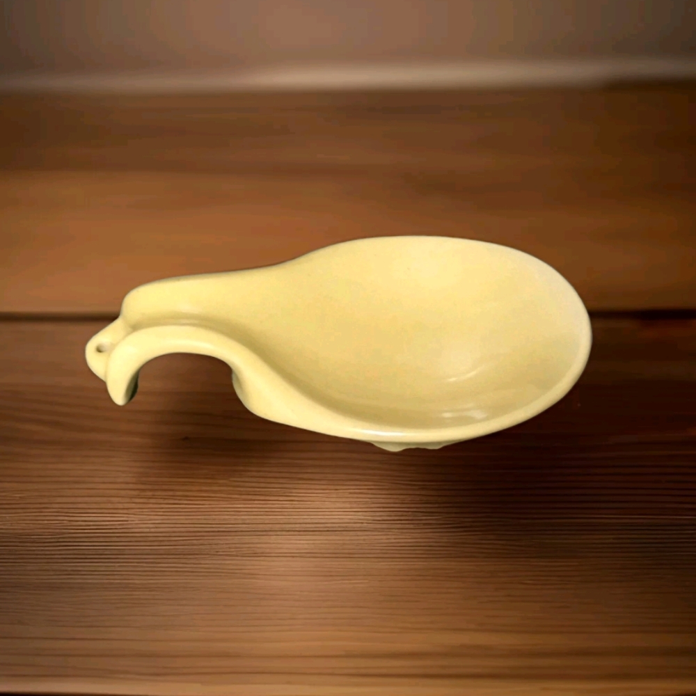 Yellow Frankoma Spoon Rest Holder 4Y Kitchen Decor Stove Top